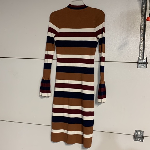 ENDLESS ROSE WOMENS STRIPED SWEATER DRESS BELL SLEEVE SMALL - Picture 6 of 7